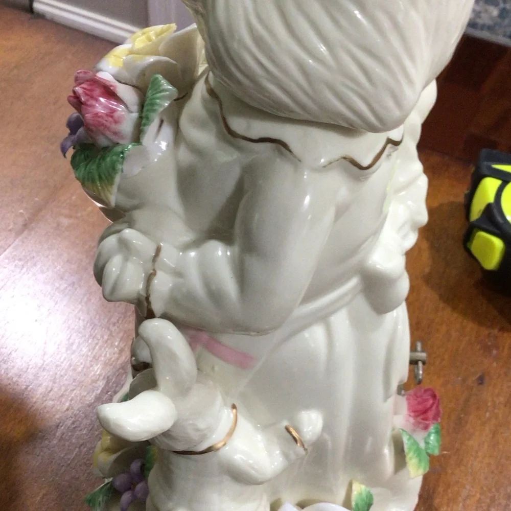 Musical 11” Porcelain Mrs Easter Bunny Figurine